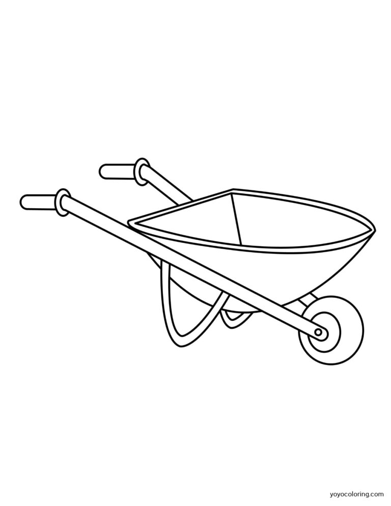 Wheelbarrow Coloring Pages ᗎ Coloring book – Coloring Template