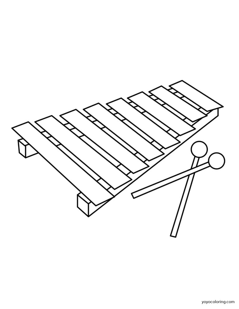 Xylophone Coloring Pages ᗎ Coloring book – Coloring Template