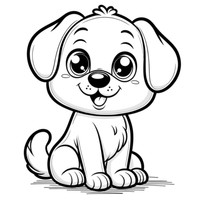 A cute puppy coloring page.