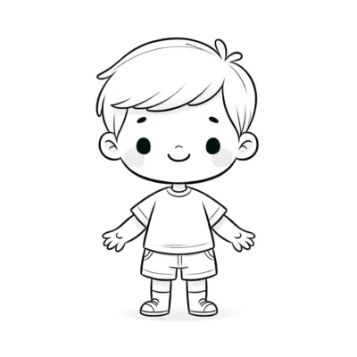 A cartoon of a boy.