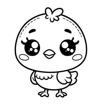 A cute chicken coloring page.