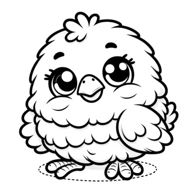 A cute little chicken coloring page.