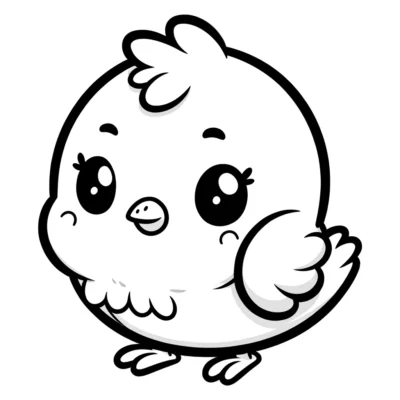 Kawaii chicken coloring pages.