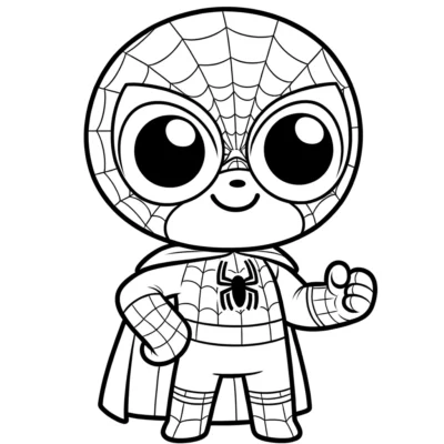 Un dibujo para colorear del hombre araña.