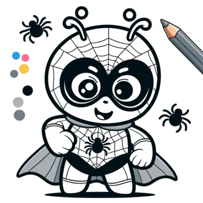 Un dibujo del hombre araña para colorear con un lápiz.