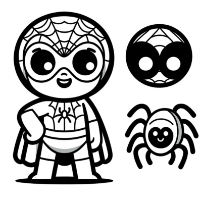 A spider - man coloring page with a spider and a spider.