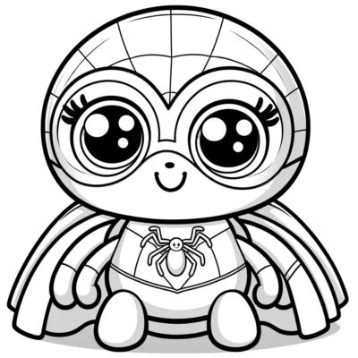 A cute spider - man coloring page.