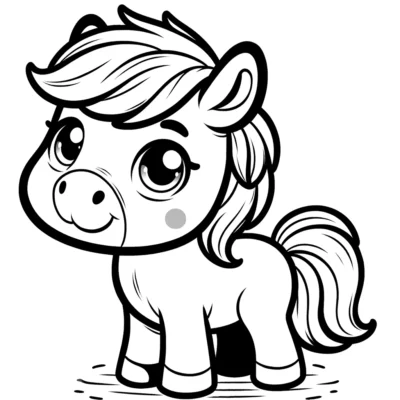 A cute little pony coloring page.
