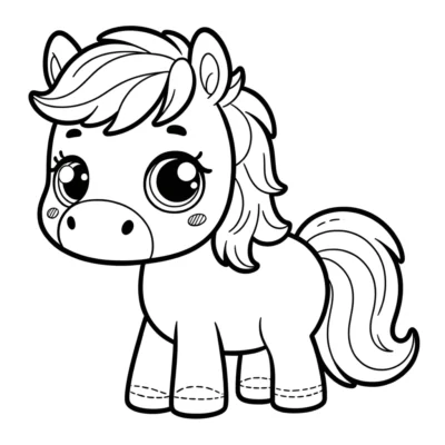 A cartoon of a pony.