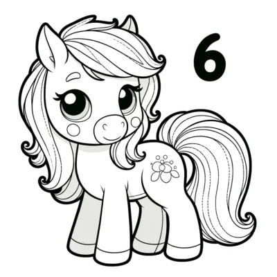 A cartoon of a pony.