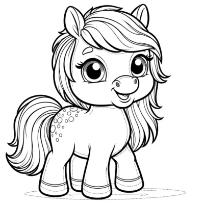 A cartoon of a pony.