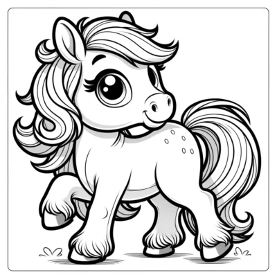 Un dibujo para colorear de un pony bebé.