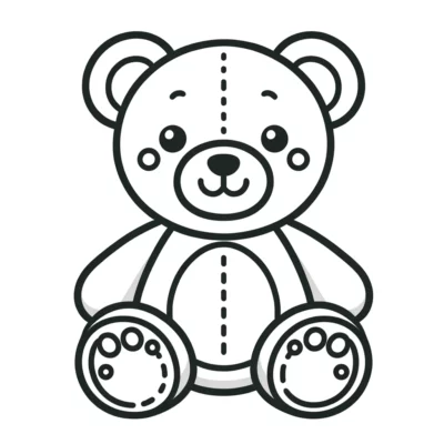 A black and white teddy bear on a white background.