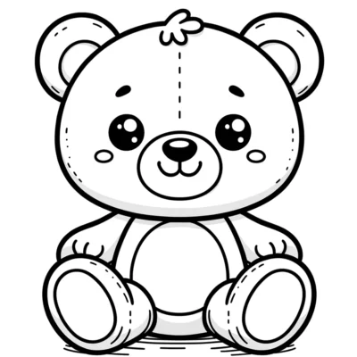 Un dibujo para colorear de un osito de peluche.