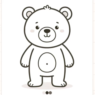 A teddy bear coloring page for kids.