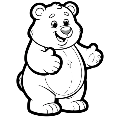 A teddy bear coloring page.