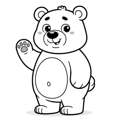 A teddy bear coloring page.