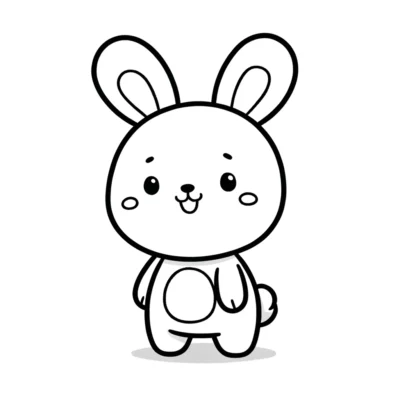 A cartoon bunny coloring page.