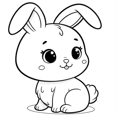 A cartoon bunny coloring page.