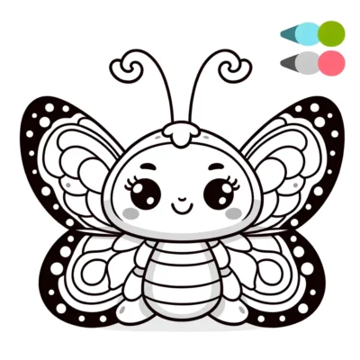 Una linda página para colorear de mariposas para niños.