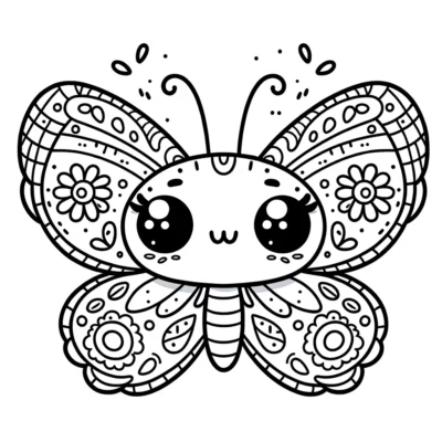 A cute butterfly coloring page.