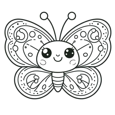 Una linda página para colorear de mariposas.