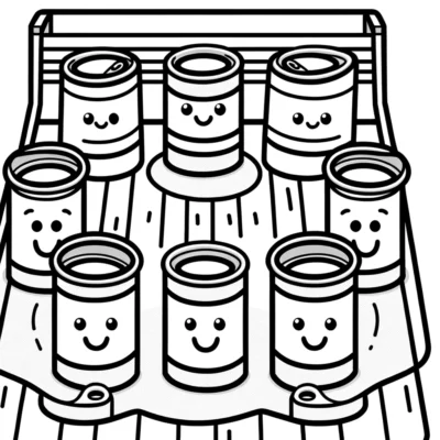 Cans of food coloring pages.