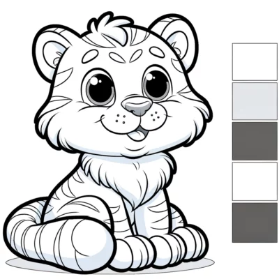 Una página para colorear de tigre de dibujos animados.