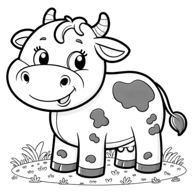 Lindas páginas para colorear de vacas: crédito usd $1.