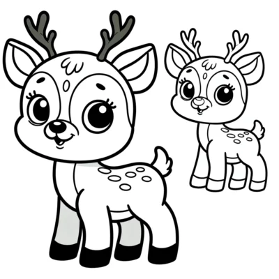 Cute reindeer coloring pages.