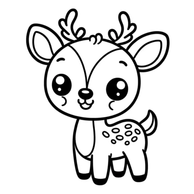 Cute baby deer coloring pages.