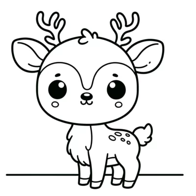 Cute deer coloring pages for kids.