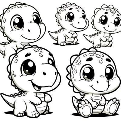 Cute baby dinosaurs vector | price 1 credit usd $1.