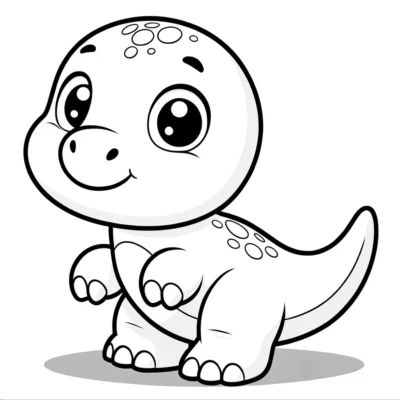 Lindo dibujo de dinosaurio bebé para colorear | precio 1 crédito usd $1.