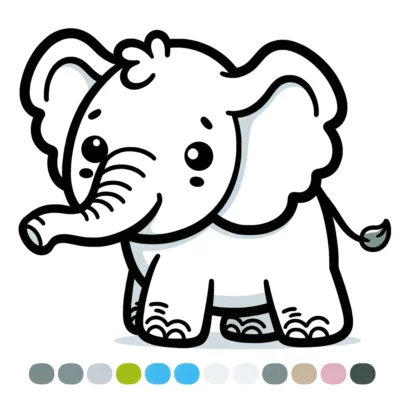 Eine Elefanten-Mal-App mit verschiedenen Farben.