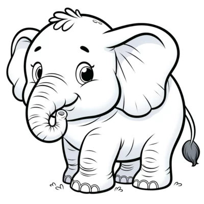 Niedlicher Cartoon-Elefant-Vektor | Preis 1 Kredit USD $1.