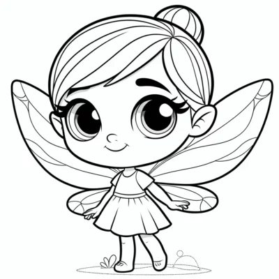 A little fairy coloring page.