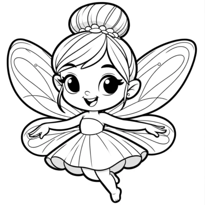A fairy coloring page with wings.