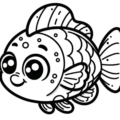 A cute fish coloring page.
