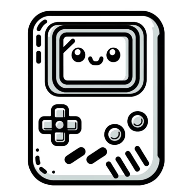 Diseño de ilustración de vector de icono de gameboy kawaii.