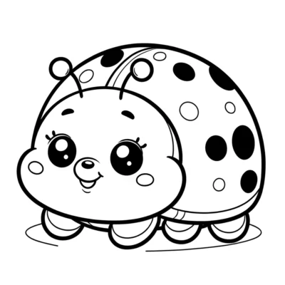 A cartoon ladybug coloring page.