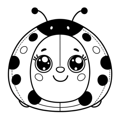 A black and white ladybug coloring page.