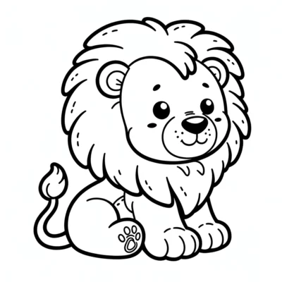 Una linda página para colorear de león.