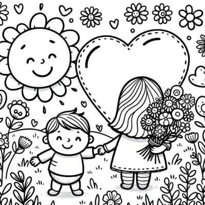 Valentine's day coloring pages for kids.