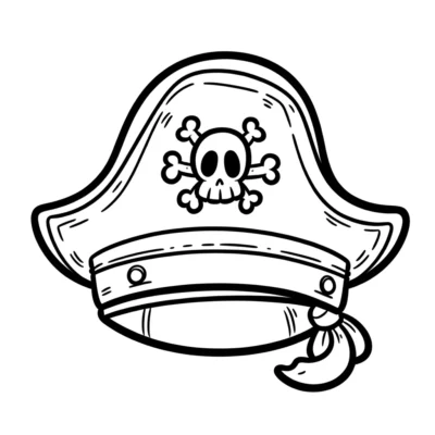 Una caricatura de un sombrero de pirata.