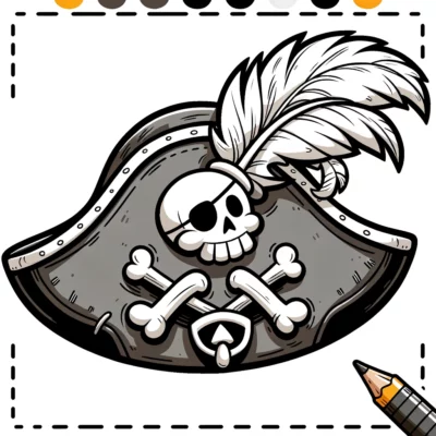 Eine Zeichnung eines Piratenhutes.