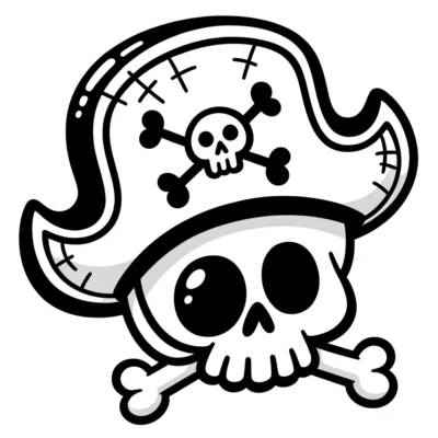 Una calavera pirata con un vector de sombrero pirata | precio 1 crédito usd $1.