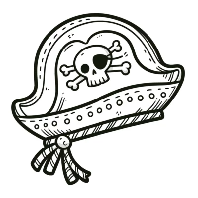 Eine Zeichnung eines Piratenhutes.