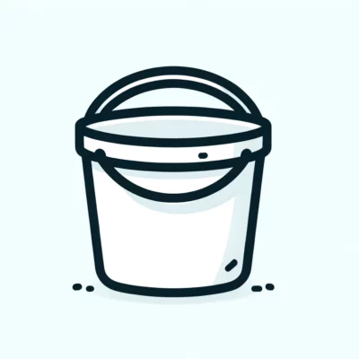 Illustration of an empty bucket with a handle.