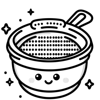 A black and white illustration of a pot with a lid.